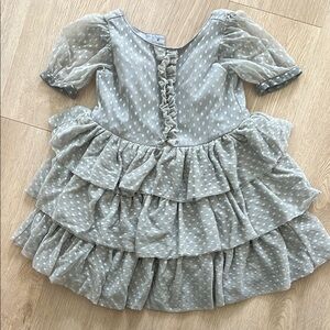 Janie and Jack Gray Polka Dot Formal Dress